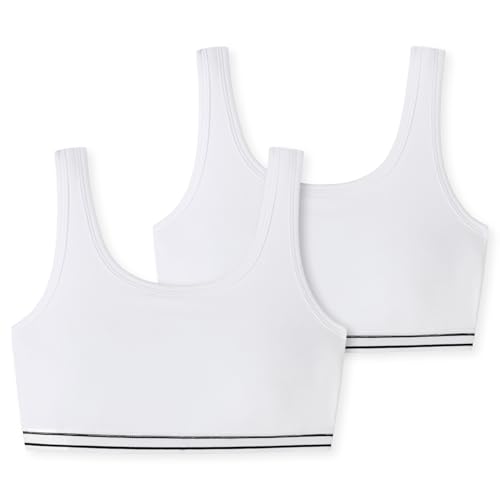 Schiesser Mädchen 2pack Bustiers Unterwäsche, Weiß, 140 EU von Schiesser