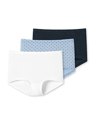 Schiesser Mädchen 3 PACK Unterwäsche Shorts weiches Bündchen - 95/5 Organic Bio Baumwolle - Größe 140 bis 176, Blau Weiß Bedruckt_178955, 140 von Schiesser