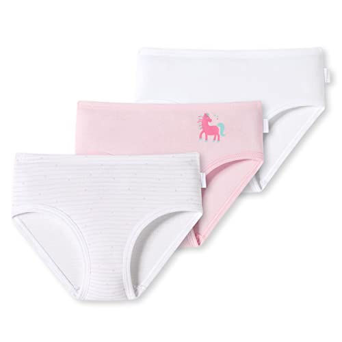 Schiesser Mädchen 3 Pack Slips Feinripp-100% Organic Bio Baumwolle-Größe 92 bis 140 Unterwäsche, Sortiert 6_179484, 128 (3er Pack) von Schiesser