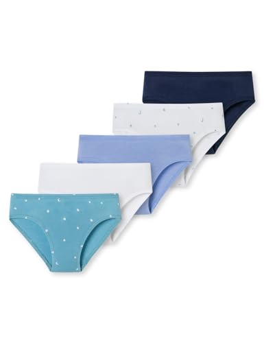 Schiesser Mädchen 5 Pack Slips Unterhosen-95/5 Organic Bio Baumwolle-Größe 92 bis 140 Unterwäsche, Sortiert 3_181800, 128 von Schiesser