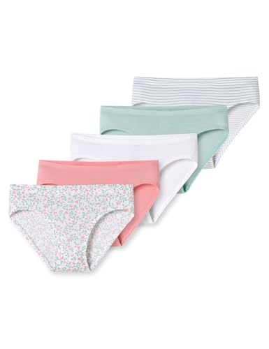 Schiesser Mädchen 5 Pack Slips Unterhosen - 95/5 Organic Bio Baumwolle Größe 92 Bis 140 Unterwäsche, Sortiert 7_181800, 104 EU von Schiesser