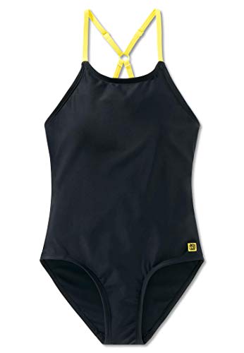 Schiesser Mädchen Badeanzug, Schwarz (Schwarz-Gem. 006), 128 von Schiesser