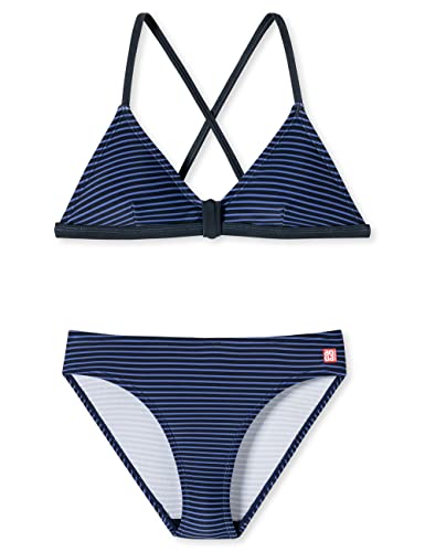 Schiesser Mädchen Bustier Bikini-Set, dunkelblau gepunktet, 140 von Schiesser