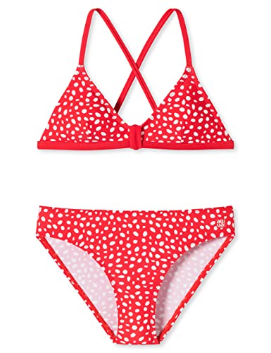 Schiesser Mädchen Bustier Bikini-Set, rot gepunktet, 152 von Schiesser