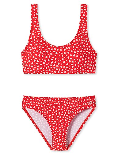 Schiesser Mädchen Bustier Bikini-Set, rot gepunktet, 164 von Schiesser