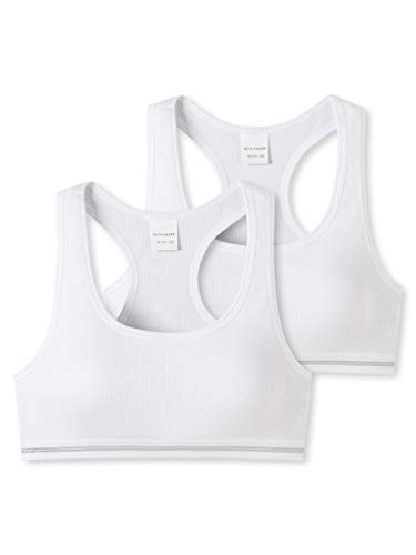 Schiesser Mädchen Bustiers Bustier, Weiß (Weiss 100), 176 (2er Pack) von Schiesser