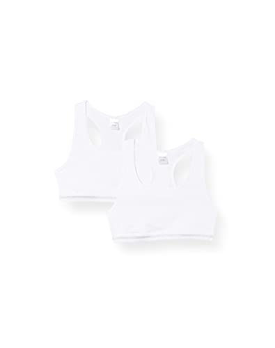 Schiesser Mädchen 2 Pack Unterwäsche - Organic Cotton Rippe Bustier, Weiss_178457, 152 EU von Schiesser