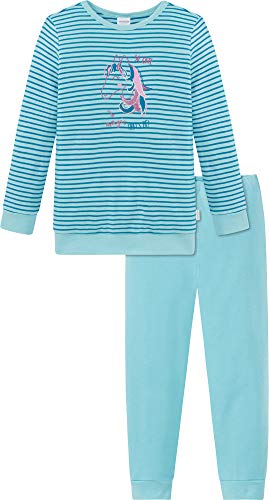 Schiesser Mädchen Schlafanzug Langarm Pyjamaset, türkis, 116 von Schiesser