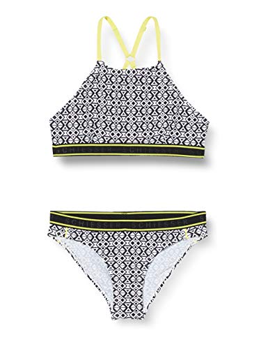 Schiesser Mädchen Highneck-Bikini Badebekleidungsset, Schwarz (Schwarz-Gem. 006), 128 von Schiesser