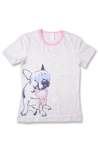 Schiesser Mädchen Kinder Shirt mit halben Arm und Motiv Herz 133117 oder Hund (152, grau-Melange) von Schiesser