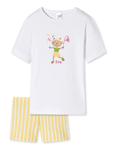 Schiesser Mädchen Schlafanzug Set Pyjama Kurz - 100% Organic Bio Baumwolle - Größe 92 Bis 140 Pyjamaset, Weiß Bedruckt_178919, 140 von Schiesser