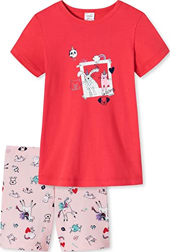 Schiesser Mädchen Kurzer Mädchen Schlafanzug Pyjamaset, Rot 500, 140 EU von Schiesser