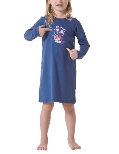 Schiesser Mädchen Langarm-Girls World Nachthemd, blau_181820, 98 von Schiesser