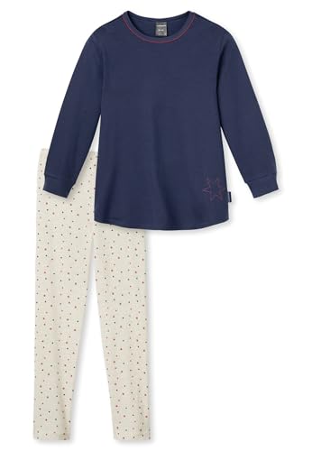 Schiesser Mädchen Langer Schlafanzug/Pyjama 154486 in Blau (803-dunkelblau), Kleidergröße:104, Farbe:Blau (803-dunkelblau) von Schiesser