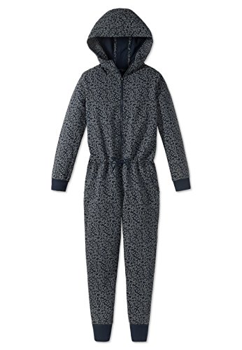 Schiesser Mädchen Mix & Relax Jumpsuit Einteiliger Schlafanzug, Blau (Nachtblau 804), L von Schiesser