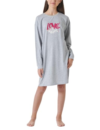 Schiesser Mädchen Nachthemd - 100% Organic Bio Baumwolle - Größe 140 bis 176, grau-Mel._181972, 152 von Schiesser