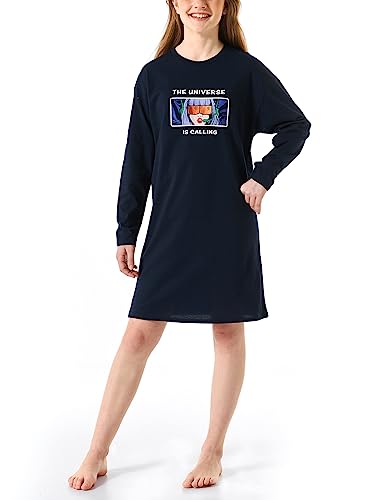 Schiesser Mädchen Nachthemd - 100% Organic Bio Baumwolle - Größe 140 bis 176, Nachtblau_179969, 176 von Schiesser