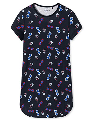 Schiesser Mädchen Nachthemd - 100% Organic Bio Baumwolle - Größe 140 bis 176, dunkelblau bedruckt_178965, 152 von Schiesser