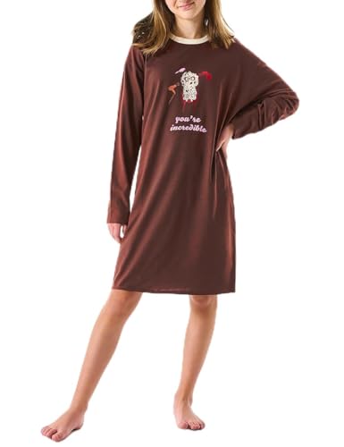 Schiesser Mädchen Nachthemd - 100% Organic Bio Baumwolle - Größe 140 bis 176, braun_179969, 152 von Schiesser