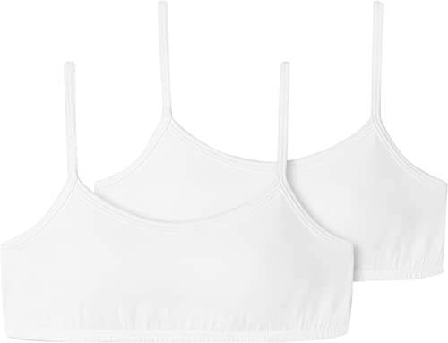 Schiesser Mädchen 2 Pack Unterwäsche Mit Spaghettiträger - 95/5 Organic Cotton Bio Baumwolle Größe 140 Bis 176 Bustier, Weiss_173525, 164 EU von Schiesser