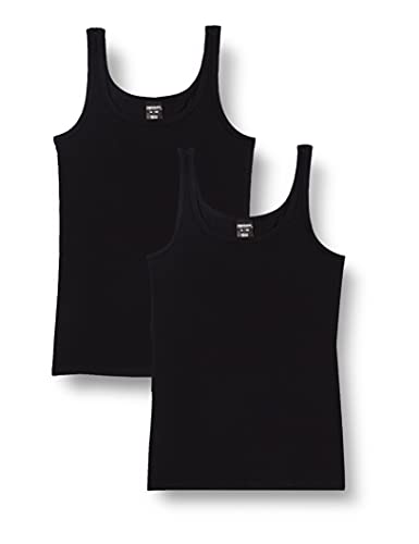 Schiesser Mädchen 2 PACK Unterwäsche Unterhemd Bio Baumwolle Multipack - 95/5 Organic Cotton - Größe 140 bis 176, schwarz_173528, 176 von Schiesser