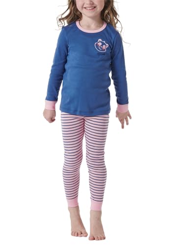 Schiesser Mädchen Schlafanzug Lang - 100% Organic Bio Baumwolle Größe 92 Bis 140 Pyjamaset, Blau_181821, 128 EU von Schiesser