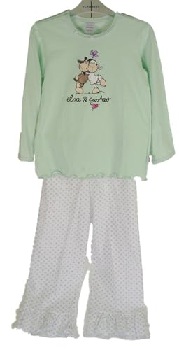 Schiesser Mädchen Schlafanzug Lang Jolly Mäh - 132841, Größe Kinder:116, Farbe:hellgrün von Schiesser