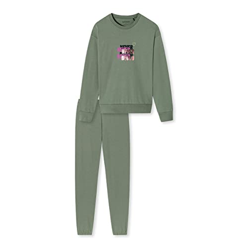 Schiesser Mädchen Teens Schlafanzug warm-Sweat-und Loungewear Pyjamaset, Khaki, 140 von Schiesser