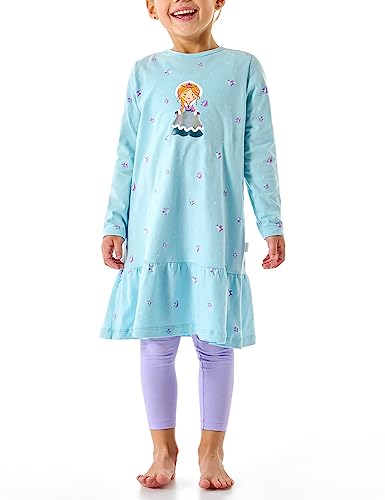 Schiesser Mädchen Schlafanzug Nachthemd mit Leggings Lang-100% Organic Bio Baumwolle-Größe 92 Bis 140 Pyjamaset, Aqua_179956, 98 von Schiesser