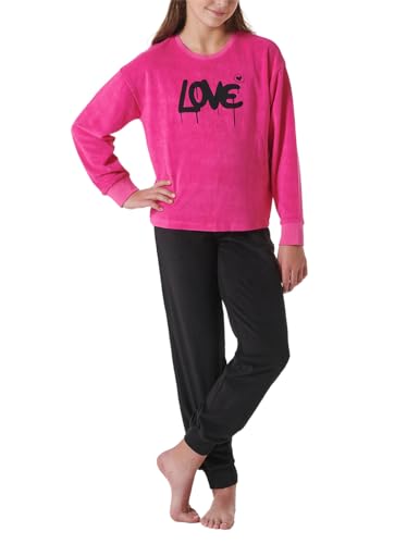 Schiesser Mädchen Schlafanzug Set Pyjama Lang-100% Organic Bio Baumwolle-Größe 140 Bis 176 Pyjamaset, Pink_181978, 152 von Schiesser