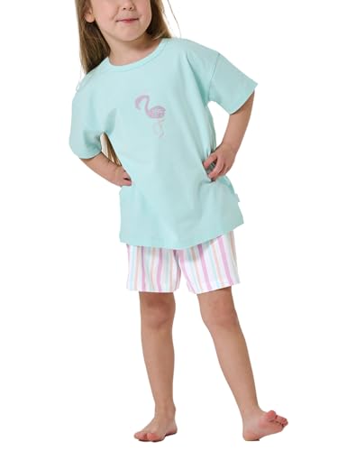 Schiesser Mädchen Schlafanzug Set Pyjama kurz-100% Organic Bio Baumwolle-Größe 92 bis 140 Pyjamaset, hellgrün_182561, 98 von Schiesser