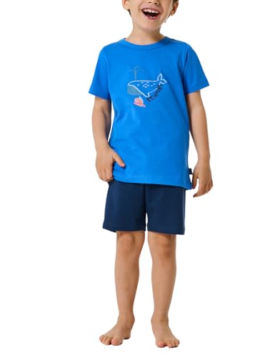 Schiesser Jungen Schlafanzug Kurz - 100% Organic Bio Baumwolle Größe 92 Bis 140 Pyjamaset, Aquarium_182568, 128 EU von Schiesser