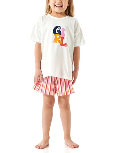 Schiesser Mädchen Schlafanzug Set Pyjama kurz-100% Organic Bio Baumwolle-Größe 92 bis 140 Pyjamaset, Off-White_181040, 116 von Schiesser