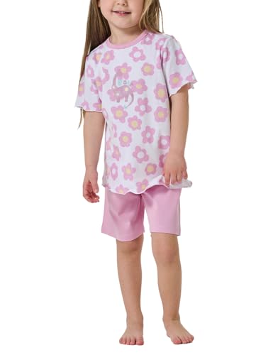 Schiesser Mädchen Schlafanzug Set Pyjama kurz-100% Organic Bio Baumwolle-Größe 140 Pyjamaset, White Print_182560, 92 von Schiesser