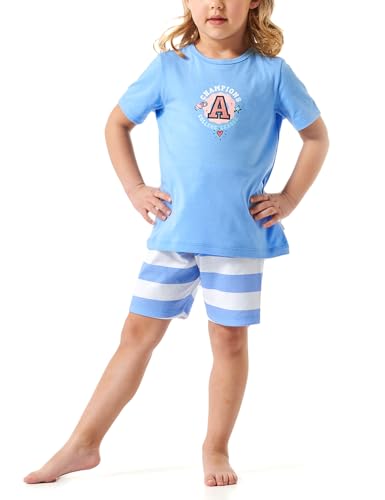 Schiesser Mädchen Schlafanzug Set Pyjama kurz-100% Organic Bio Baumwolle-Größe 92 bis 140 Pyjamaset, hellblau_181039, 128 von Schiesser