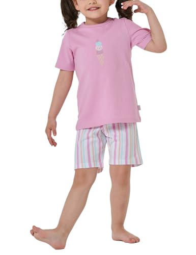 Schiesser Mädchen Schlafanzug Set Pyjama kurz-100% Organic Bio Baumwolle-Größe 92 bis 140 Pyjamaset, Malve_182562, 104 von Schiesser