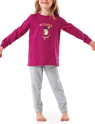 Schiesser Mädchen Schlafanzug Set Pyjama lang-100% Organic Bio Baumwolle-Größe 140 Pyjamaset, Beere_179962, 92 von Schiesser