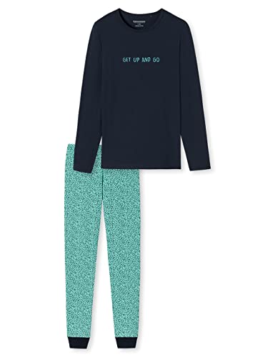 Schiesser Mädchen Schlafanzug Set Pyjama lang - 100% Organic Bio Baumwolle - Größe 140 bis 176, mint_173856, 164 von Schiesser