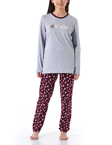 Schiesser Mädchen Schlafanzug Set Pyjama lang-100% Organic Bio Baumwolle-Größe 176 Pyjamaset, grau-Mel_179974, 140 von Schiesser