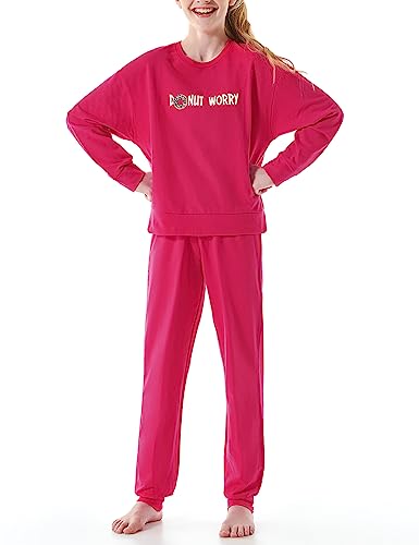 Schiesser Mädchen Schlafanzug Set Pyjama warme Qualitäten Frottee-Fleece-Sweat-Größe 140 bis 176 Pyjamaset, pink_179970 von Schiesser
