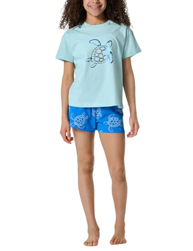Schiesser Mädchen Schlafanzug kurz Pyjamaset, hellgrün_180954, 176 von Schiesser