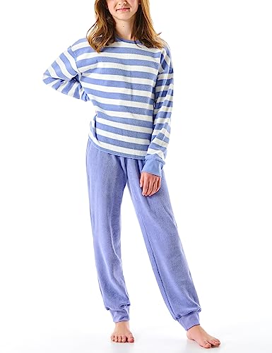 Schiesser Mädchen Schlafanzug Set Pyjama warme Qualitäten Frottee-Fleece-Sweat-Größe 140 bis 176 Pyjamaset, Silver Lilac_179976, 164 von Schiesser