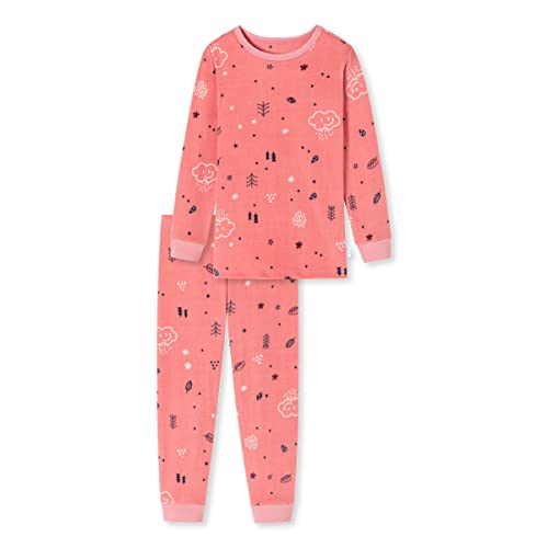 Schiesser Mädchen Schlafanzug lang – Einhorn, Sterne, Dots, Waldmotive und Hexen – Organic Cotton Pyjamaset, Altrosa (rosa), 116 von Schiesser