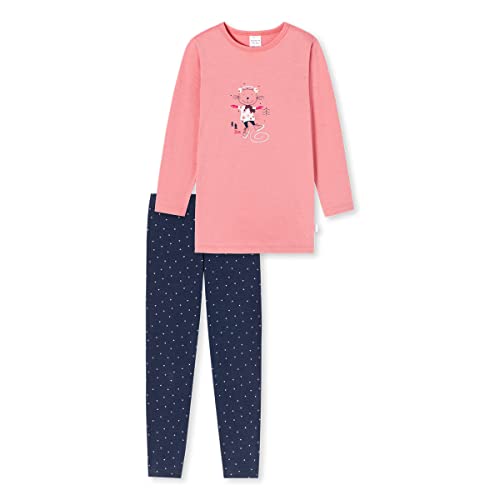 Schiesser Mädchen Schlafanzug lang – Einhorn, Sterne, Dots, Waldmotive und Hexen – Organic Cotton Pyjamaset, Altrosa (rosa I), 116 von Schiesser