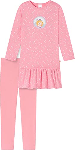 Schiesser Mädchen Schlafanzug lang – Einhorn, Sterne, Dots, Waldmotive und Hexen – Organic Cotton Pyjamaset, Medium Pink, 104 von Schiesser