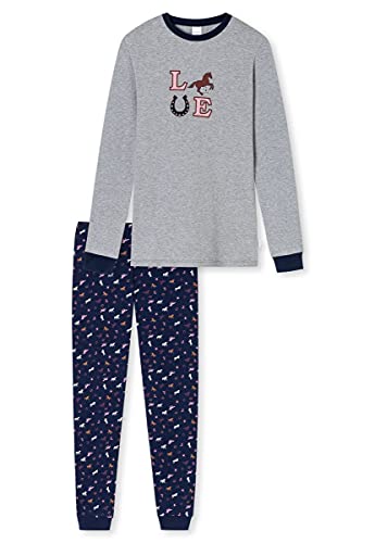 Schiesser Mädchen Schlafanzug lang – Einhorn, Sterne, Dots, Waldmotive und Hexen – Organic Cotton Pyjamaset, Mehrfarbig 4, 116 von Schiesser