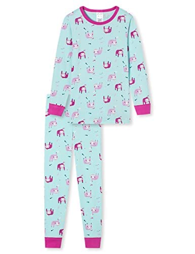 Schiesser Mädchen Schlafanzug lang – Einhorn, Sterne, Dots, Waldmotive und Hexen – Organic Cotton Pyjamaset, Mint, 104 von Schiesser