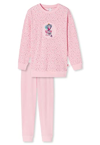 Schiesser Mädchen Schlafanzug lang – Einhorn, Sterne, Dots, Waldmotive und Hexen – Organic Cotton Pyjamaset, Rosa (rosa I), 128 von Schiesser