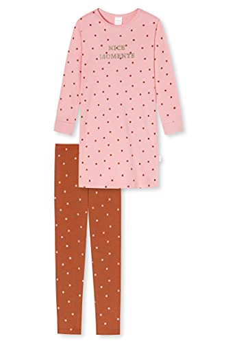 Schiesser Mädchen Schlafanzug lang – Einhorn, Sterne, Dots, Waldmotive und Hexen – Organic Cotton Pyjamaset, Zartes Pink, 140 von Schiesser