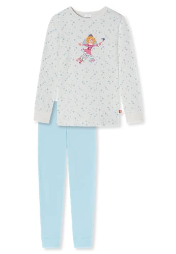 Schiesser Mädchen Schlafanzug lang – Einhorn, Sterne, Dots, Waldmotive und Hexen – Organic Cotton Pyjamaset, weiß, 116 von Schiesser